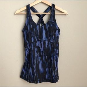 Lululemon Black and Blue Racerback Tank Size 6